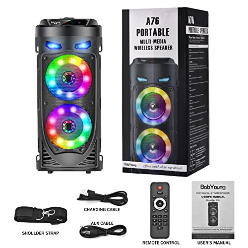 30W Portable Bluetooth Speaker with LED Lights
