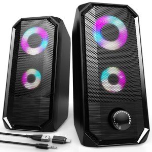 Bazivve RGB Gaming Speaker for Desktop, USB & 3.5mm