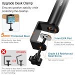 Vondynote Adjustable Desktop Clamp Speaker Stands - 2 Pack