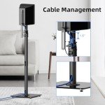 Heavy-Duty Adjustable Floor Speaker Stands - Pair