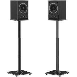 Adjustable Speaker Stands for Satellite Speakers - Black