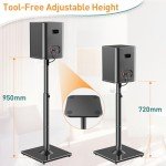 Adjustable Speaker Stands for Satellite Speakers - Black
