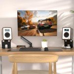 Suptek Metal Desktop Speaker Stands with Vibration Pads