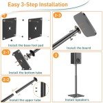 Adjustable Speaker Stands for Satellite Speakers - Black