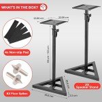 Adjustable Floor Speaker Stands - Pair