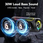 30W Portable Bluetooth Speaker with RGB Lights