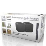 eAudio Black HiFi Stereo Bookshelf Speakers - 80W