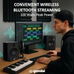 Gemini SMX-3BT 100W Bluetooth Bookshelf Speakers