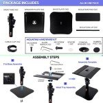 Adjustable Desktop Speaker Stand Pair for 5-7 Inch Speakers