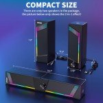 OFFSIR RGB Wired Speakers for PC & Gaming