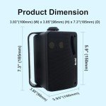 Herdio 3.5" Waterproof Outdoor Wall Speakers - Black