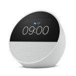 Echo Spot Alarm Clock with Alexa – Glacier White