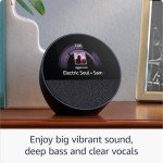 Echo Spot Alarm Clock with Alexa – Glacier White