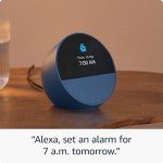 Echo Spot Alarm Clock with Alexa – Glacier White