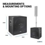 VONYX SWA18 18" 1000W Active PA Subwoofer
