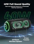 RIENOK 40W Waterproof Bluetooth Speaker with RGB Light
