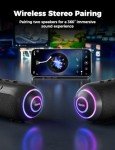 RIENOK 40W Waterproof Bluetooth Speaker with RGB Light