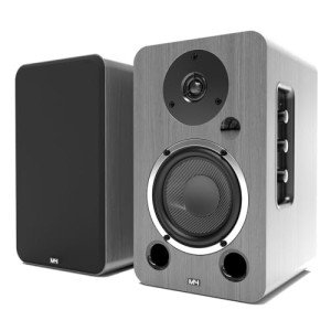 AZATOM EB100 Bookshelf Speakers, Bluetooth, Wired, Wooden Enclosure
