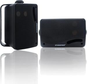 STUDIOFINIX Waterproof 3-Way Outdoor Speakers - Black