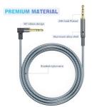 90 Degree 3.5mm Aux Cable, 1.2M Nylon Braided