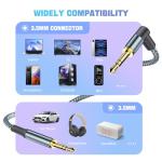 90 Degree 3.5mm Aux Cable, 1.2M Nylon Braided