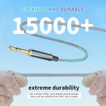 90 Degree 3.5mm Aux Cable, 1.2M Nylon Braided