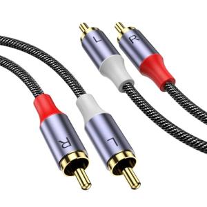 Gold Plated RCA Stereo Audio Cable 3.28ft