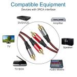 3M RCA Stereo Subwoofer Audio Cable - Nylon Braided