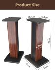 Kinevortex Retro Wooden Speaker Stands - Set of 2