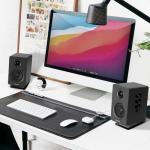 Sanyun Tilted Desk Speaker Stands - Black Pair