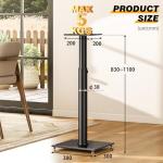 Adjustable Speaker Stands with Cable Management, Set of 2