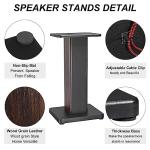 Wood Grain Universal Speaker Stands - 19.7 Inch Pair