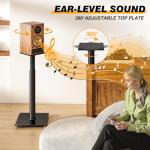 Adjustable Speaker Stands with Cable Management, Set of 2