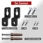 Universal Slim Speaker Wall Mount Brackets - 2 Pack