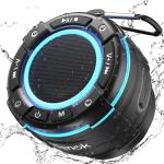 RlENOK Waterproof Bluetooth Shower Speaker with RGB Lights