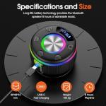 Portable Bluetooth Shower Speaker with RGB Lights