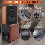 PyleUSA 5.25" Wooden Bookshelf Speakers Pair