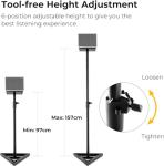 HOMFME Adjustable Height Floor Speaker Stands (Pair)