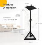 HOMFME Adjustable Height Floor Speaker Stands (Pair)