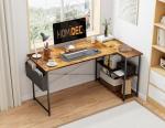 L Shaped Desk with Bookshelf for Home Office