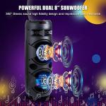 ZYMY 8'' Portable Bluetooth Party Speaker with Mic