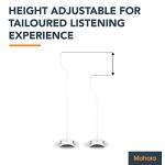 Universal Adjustable White Speaker Stands - Pair