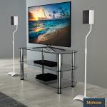 Universal Adjustable White Speaker Stands - Pair