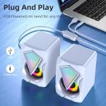 NJSJ USB-Powered Desktop Speakers with RGB Lights