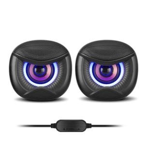 USB Gaming Speakers with RGB Lighting and Headphone Jack