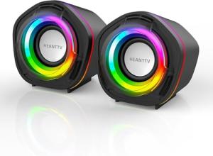 HEANTTV USB Computer Speakers with LED Lights