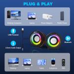 HEANTTV USB Computer Speakers with LED Lights
