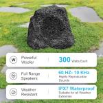 Waterproof Outdoor Rock Speakers, 600 Watt Pair
