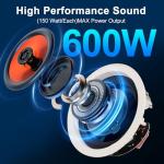 600W Bluetooth Ceiling Speakers - 4 Pack