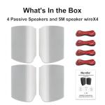 5.25 Inch Waterproof Outdoor Speakers (2 Pairs)